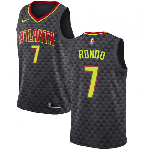 Atlanta Hawks #7 Rajon Rondo Black Womens Swingman Icon Edition Jersey Womens
