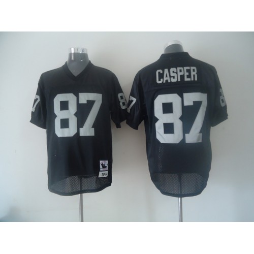 Mitchell And Ness Las Vegas Raiders #87 Dave Casper Black Throwback Stitched Jersey Men's