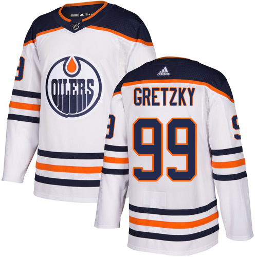 Adidas Edmonton Oilers #99 Wayne Gretzky White Road Authentic Stitched Youth Jersey Youth