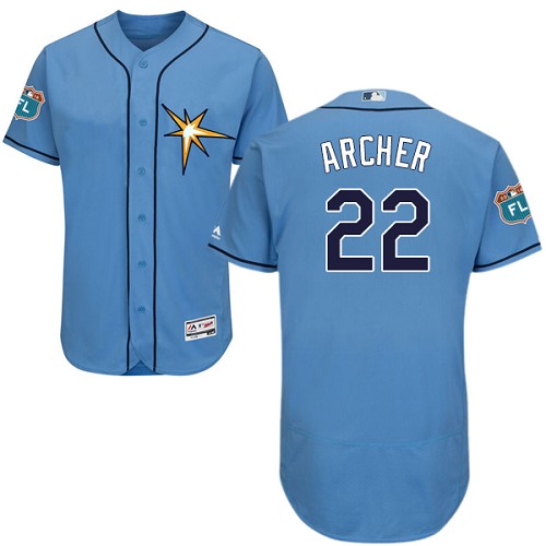 Tampa Bay Rays #22 Chris Archer Light Blue Flexbase Authentic Collection Stitched Jersey Men's
