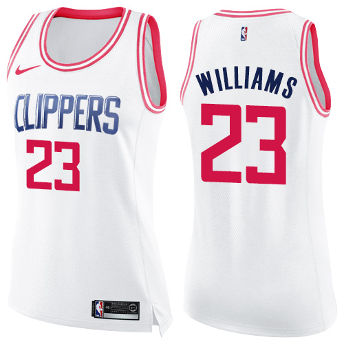 Los Angeles Clippers #23 Louis Williams White/Pink Womens Swingman Fashion Jersey Womens