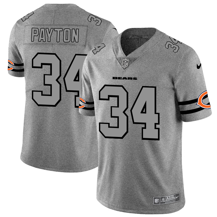 Chicago Bears #34 Walter Payton Men's Gray Gridiron II Vapor Untouchable Limited Jersey