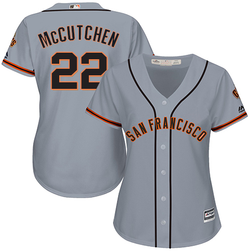 San Francisco Giants #22 Andrew McCutchen Grey Road Women's Stitched Jersey Womens