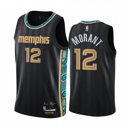 Memphis Grizzlies #12 Ja Morant Black Youth Swingman 2020-21 City Edition Jersey Youth