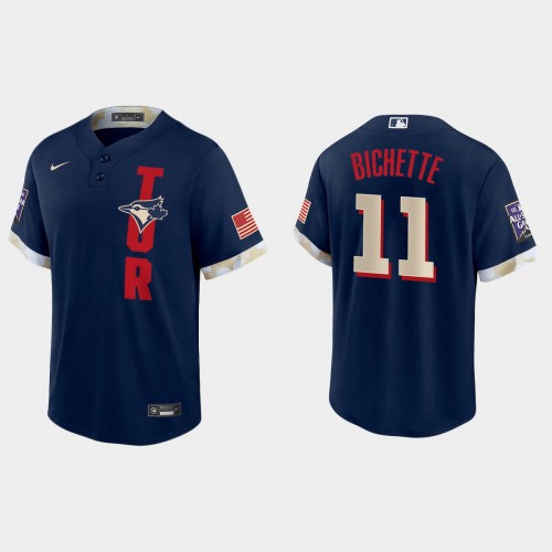 Toronto Toronto Blue Jays #11 Bo Bichette 2021 All Star Game Fan's Version Navy Jersey Men's