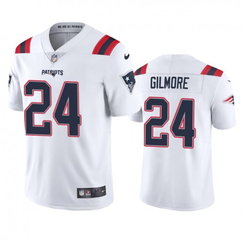 New England New England Patriots #24 Stephon Gilmore Men's White 2020 Vapor Limited Jersey Men's