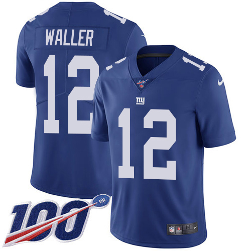 Giants #12 Darren Waller Royal Blue Team Color Youth Stitched 100th Season Vapor Untouchable Limited Jersey