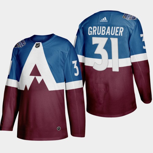 Adidas Colorado Colorado Avalanche #31 Philipp Grubauer Men's 2020 Stadium Series Burgundy Stitched Jersey Men's