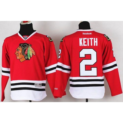 Chicago Blackhawks #2 Duncan Keith Red Stitched Youth Jersey Youth