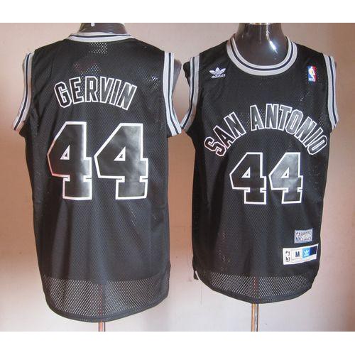 San Antonio Spurs #44 George Gervin Black Shadow Throwback Stitched Jersey Mens