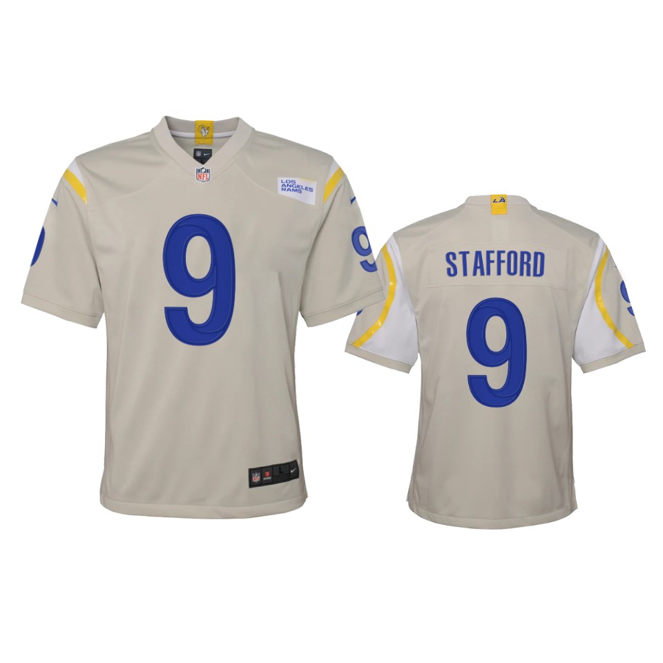 Los Angeles Rams #9 Matthew Stafford Youth Game Jersey - Bone