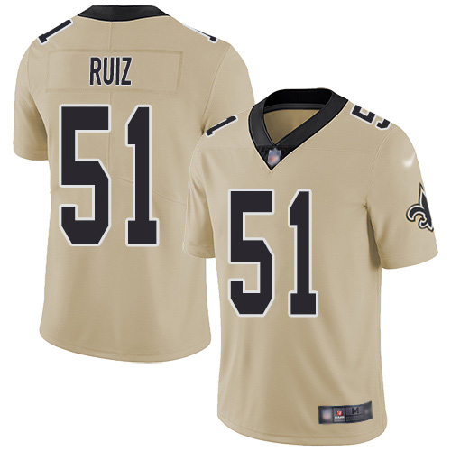 New Orleans Saints #51 Cesar Ruiz Gold Men's Stitched Limited Inverted Legend Jersey Men's