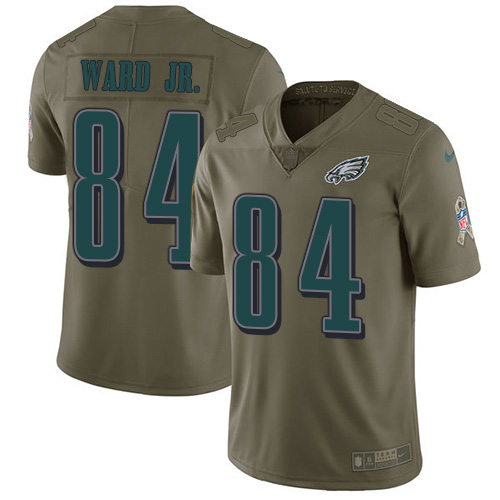 Philadelphia Eagles #84 Greg Ward Jr. Olive Men's Stitched Limited 2017 Salute To Service Jersey Men's