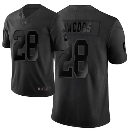 Raiders #28 Josh Jacobs Black Men's Stitched Limited City Edition Jersey