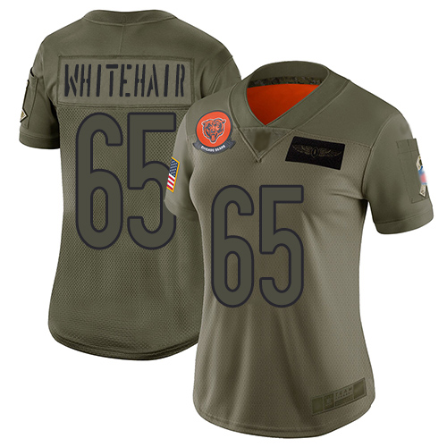 Chicago Bears #65 Cody Whitehair Camo Women's Stitched Limited 2019 Salute to Service Jersey Womens