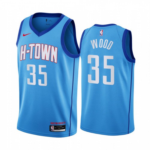 Houston Rockets #35 Christian Wood Blue Youth Swingman 2020-21 City Edition Jersey Youth