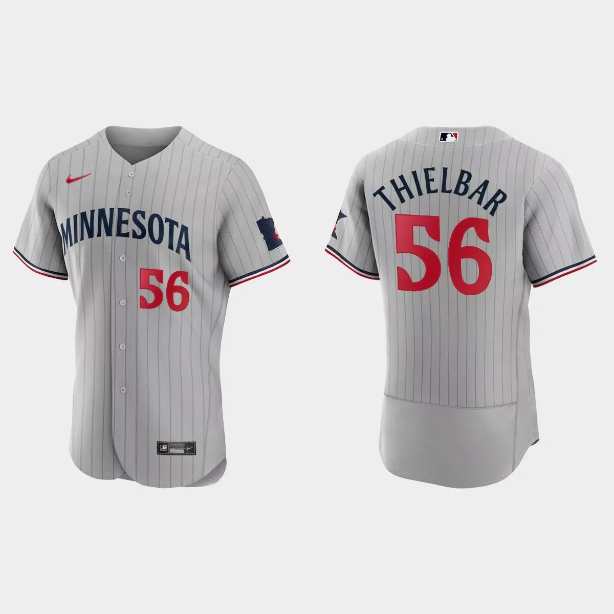 Minnesota Twins #56 Caleb Thielbar Men's 2023 Authentic Jersey - Gray