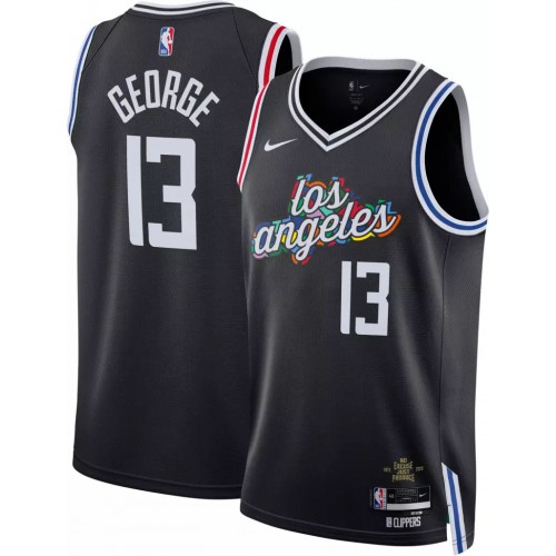 Los Angeles Los Angeles Clippers #13 Paul George Unisex Black 2022-23 Swingman Jersey - City Edition Mens