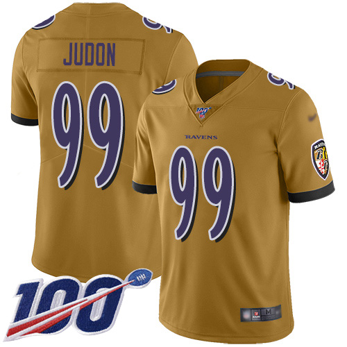 Baltimore Ravens #99 Matthew Judon Gold Men's Stitched Limited Inverted Legend 100th Season Jersey Men's