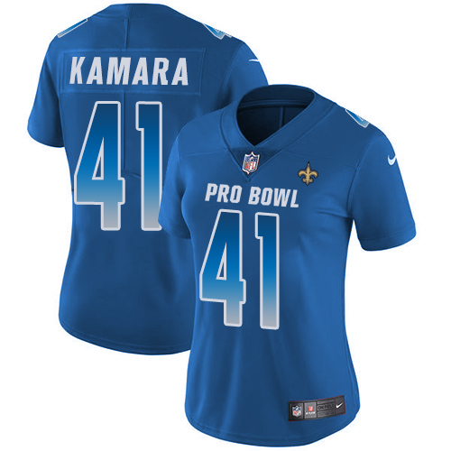 Saints #41 Alvin Kamara Royal Women's Stitched Limited NFC 2019 Pro Bowl Jersey
