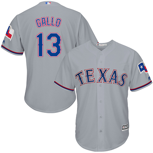 Texas Rangers #13 Joey Gallo Grey Cool Base Stitched Youth Jersey Youth