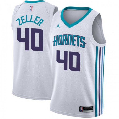 Charlotte Hornets #40 Cody Zeller White Womens Jordan Swingman Association Edition Jersey Womens