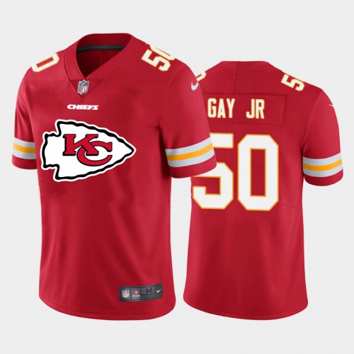 Kansas City Kansas City Chiefs #50 Willie Gay Jr. Red Men's Big Team Logo Player Vapor Limited Jersey Men's