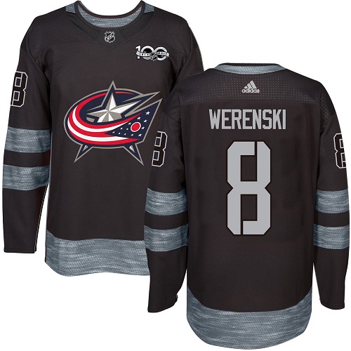 Adidas Columbus Blue Jackets #8 Zach Werenski Black 1917-2017 100th Anniversary Stitched Jersey Men's