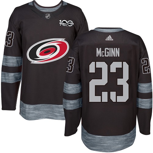 Adidas Carolina Hurricanes #23 Brock McGinn Black 1917-2017 100th Anniversary Stitched Jersey Men's