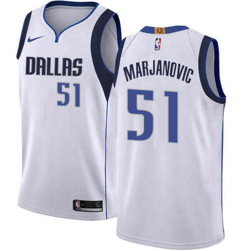 Dallas Mavericks #51 Boban Marjanovic White Swingman Association Edition Jersey Mens