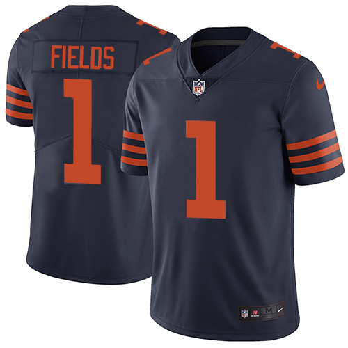 Bears #1 Justin Fields Navy Blue Alternate Men's Stitched Vapor Untouchable Limited Jersey