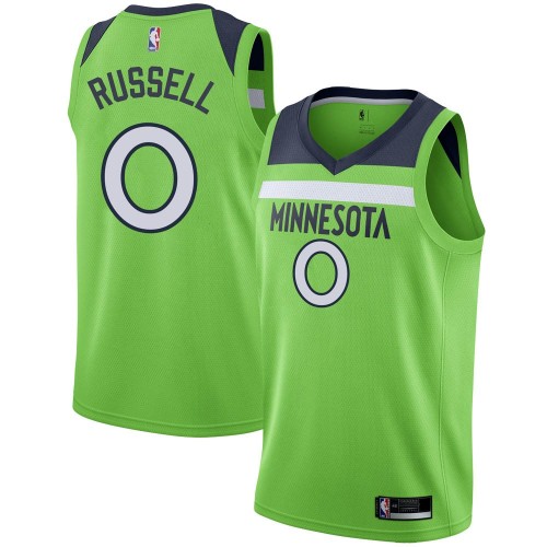 Minnesota Timberwolves #0 DAngelo Russell Green Womens Swingman Statement Edition Jersey Womens