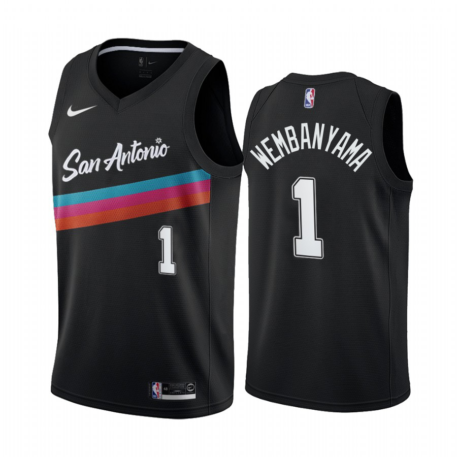 San Antonio Spurs #1 Victor Wembanyama Black Swingman 2020-21 City Edition Jersey