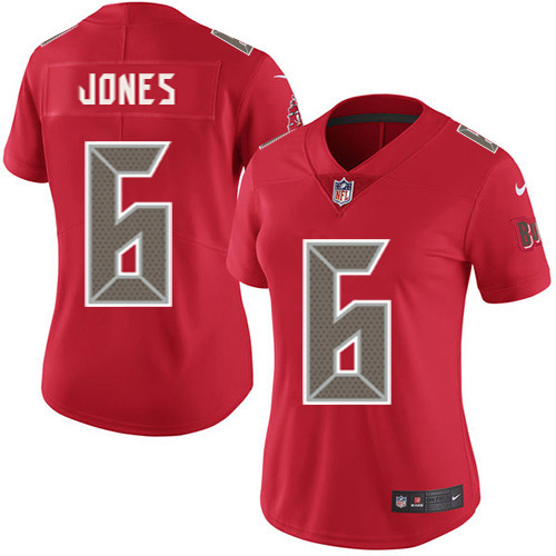 Buccaneers #6 Julio Jones Red Women's Stitched Limited Rush Jersey
