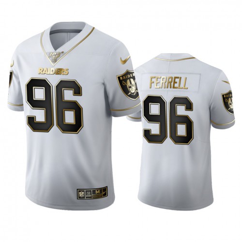 Las Vegas Las Vegas Raiders #96 Clelin Ferrell Men's White Golden Edition Vapor Limited 100 Jersey Men's