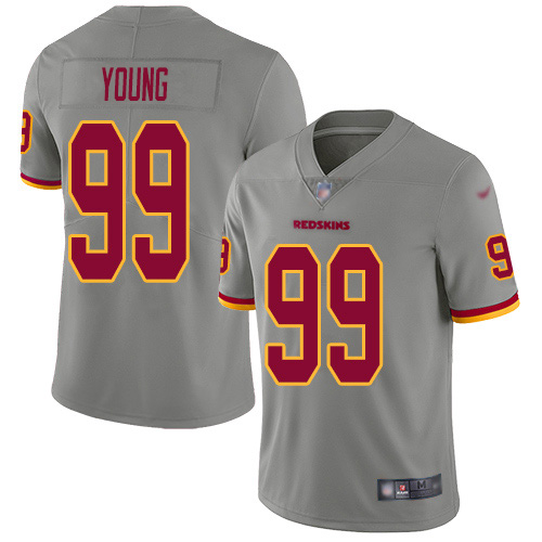 Commanders #99 Chase Young Gray Youth Stitched Limited Inverted Legend Jersey
