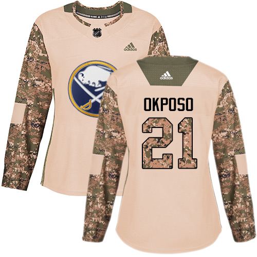 Adidas Buffalo Sabres #21 Kyle Okposo Camo Authentic 2017 Veterans Day Women's Stitched Jersey Womens