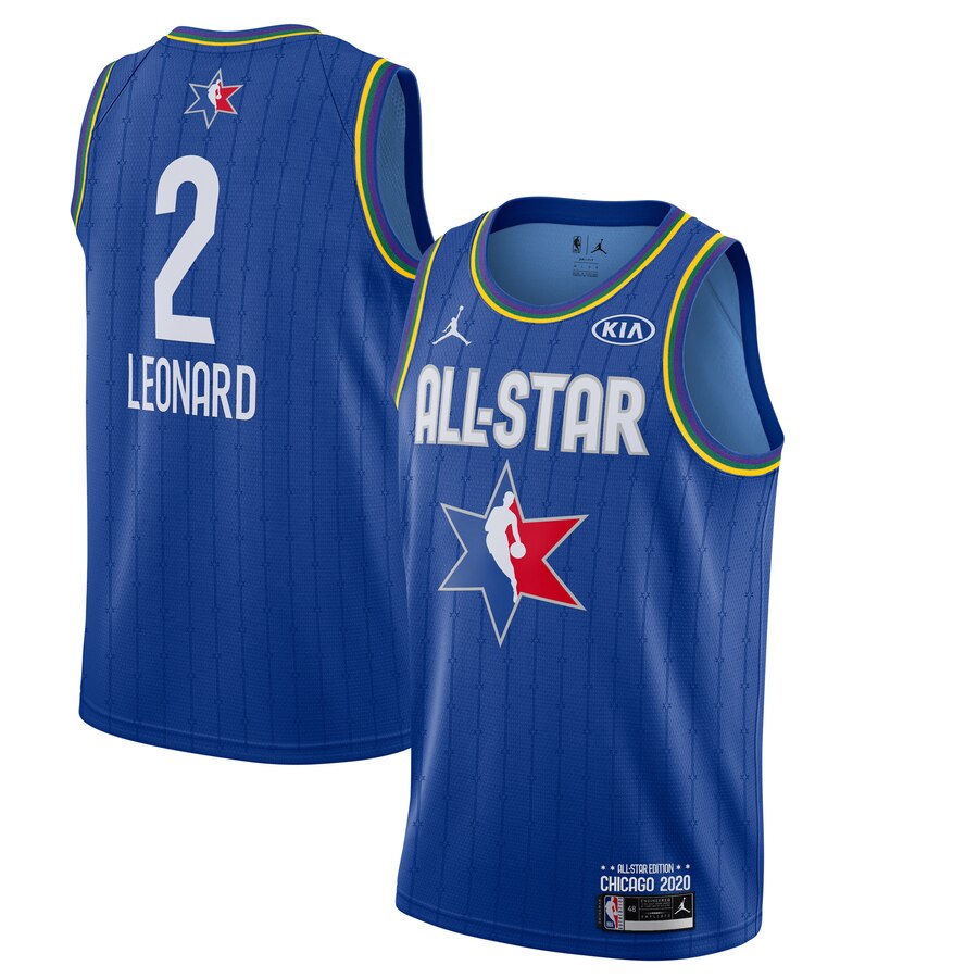 Men's Kawhi Leonard Jordan Brand Blue 2020 All-Star Game Swingman Finished Jersey