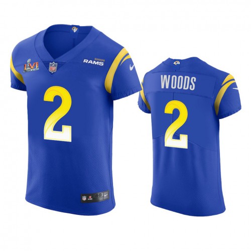 Los Angeles Los Angeles Rams #2 Robert Woods Men's Super Bowl LVI Patch Vapor Elite Player Jersey - Royal Men's