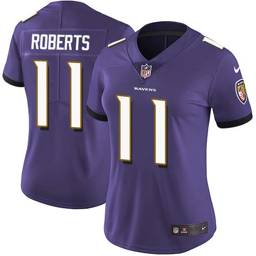 Baltimore Ravens #11 Seth Roberts Purple Team Color Women's Stitched Vapor Untouchable Limited Jersey Womens