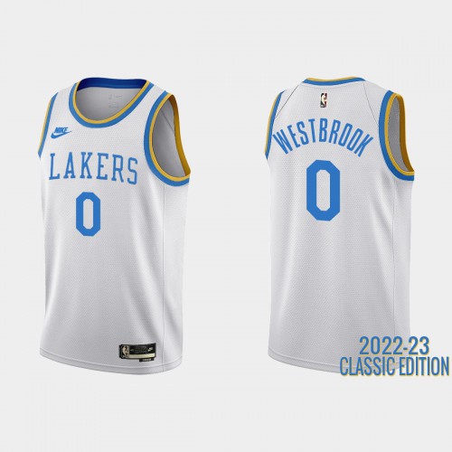 Los Angeles Los Angeles Lakers #0 Russell Westbrook White Mens 2022-23 Classic Edition Jersey Mens