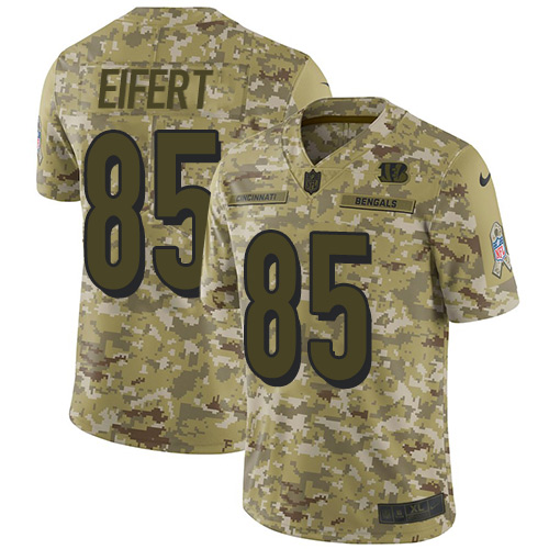 Cincinnati Bengals #85 Tyler Eifert Camo Men's Stitched Limited 2018 Salute To Service Jersey Men's