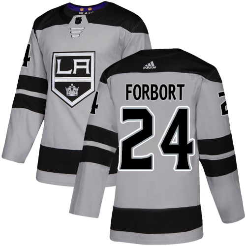 Adidas Los Angeles Kings #24 Derek Forbort Gray Alternate Authentic Stitched Jersey Men's