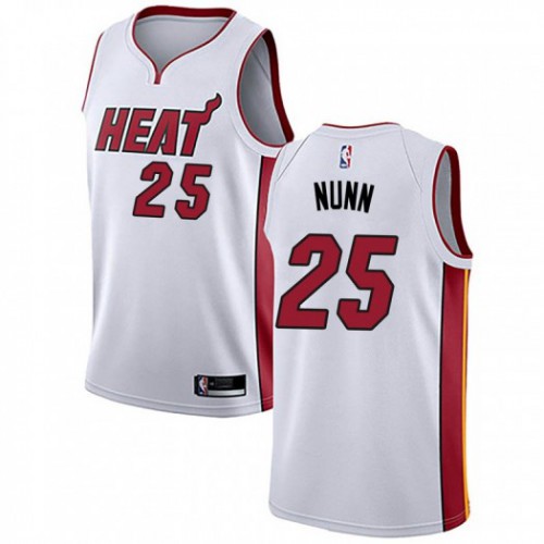 Miami Heat #25 Kendrick Nunn White Youth Swingman Association Edition Jersey Youth