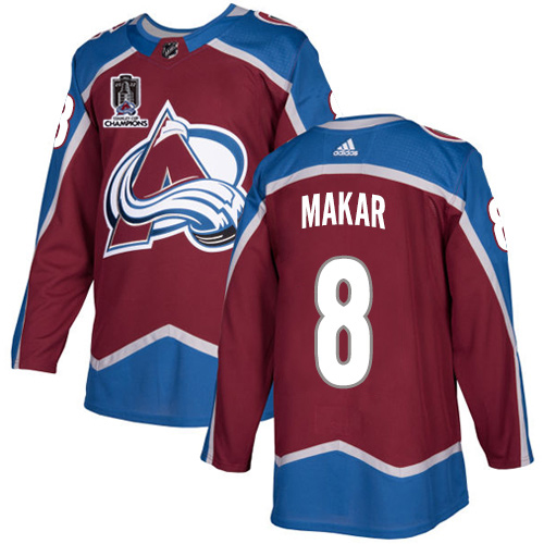 Adidas Colorado Avalanche #8 Cale Makar Burgundy 2022 Stanley Cup Champions Burgundy Home Authentic Stitched Jersey Men's