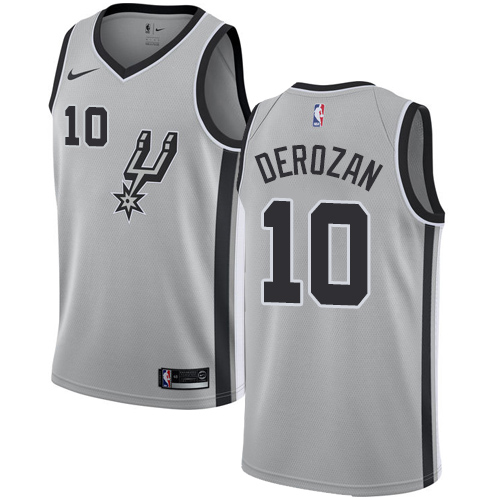 San Antonio Spurs #10 DeMar DeRozan Silver Womens Swingman Statement Edition Jersey Womens