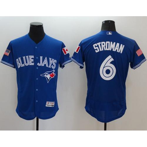 Toronto Blue Jays #6 Marcus Stroman Blue Fashion Stars & Stripes Flexbase Authentic Stitched Jersey Men's