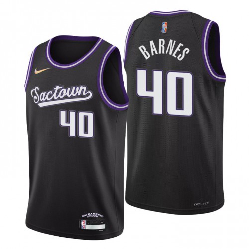 Sacramento Sacramento Kings #40 Harrison Barnes Mens Black 2021/22 Swingman Jersey - City Edition Mens