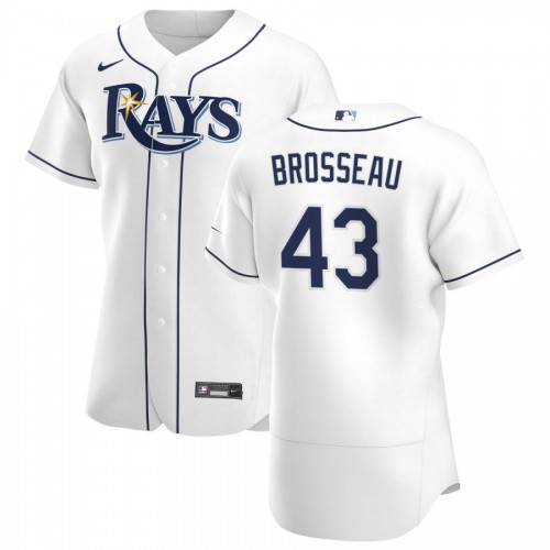 Tampa Bay Tampa Bay Rays #43 Mike Brosseau Men's White Home 2020 Authentic Player Jersey Men's