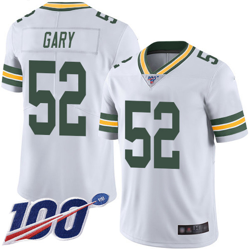 Green Bay Packers #52 Rashan Gary White Men's Stitched 100th Season Vapor Limited Jersey Men's